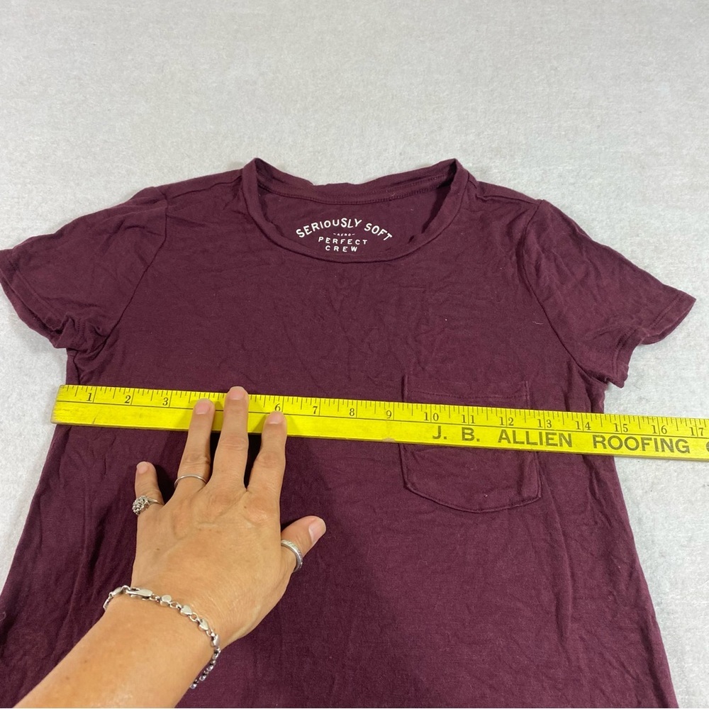 Seriously Soft Short Sleeve Shirt Burgundy T-shirt XS size Crew neckline… - Picture 3 of 5